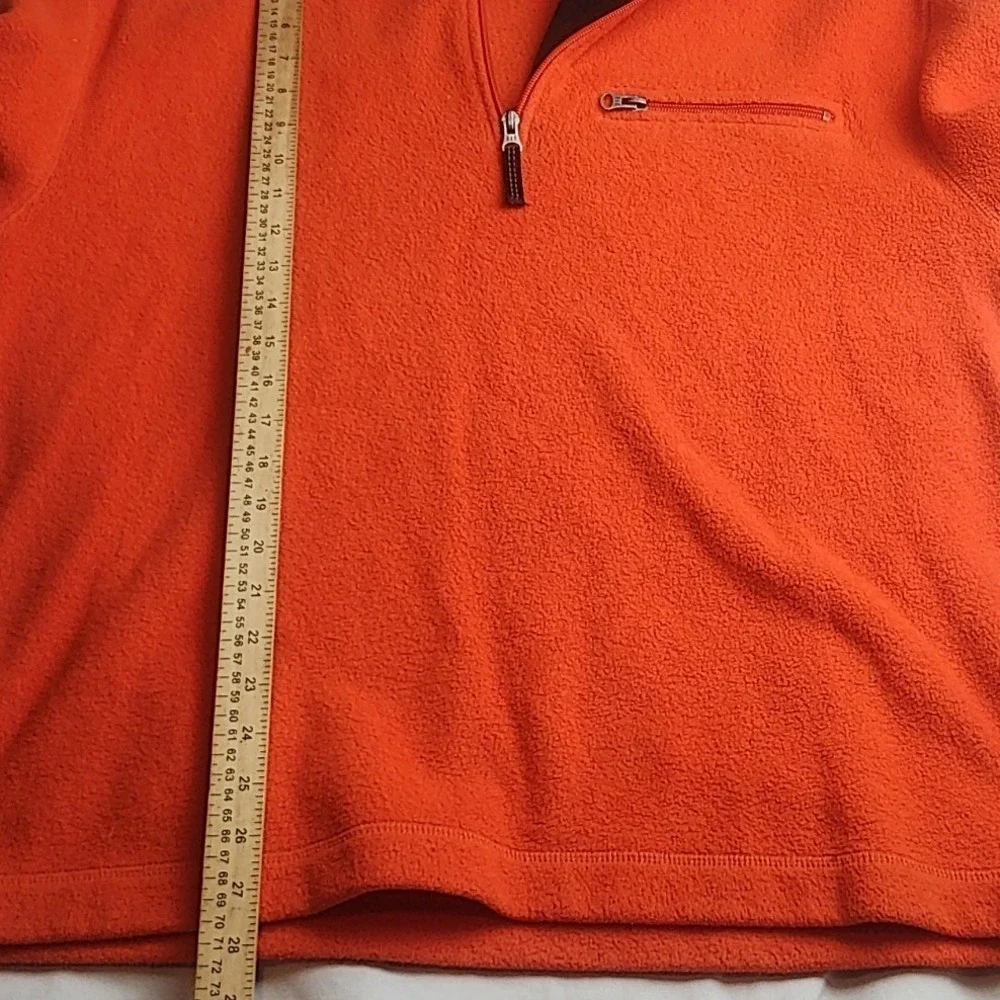 Gap 1/4 Zip Fleece Pullover Orange Black Collar Men's Size Medium